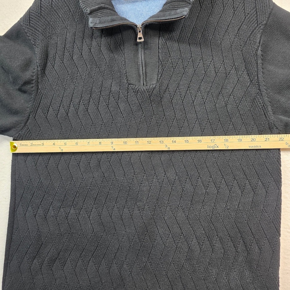 Weatherproof Vintage Men's 1/4 Zip Cotton Knit Sweater Pullover Navy Blue XXL - Picture 7 of 9